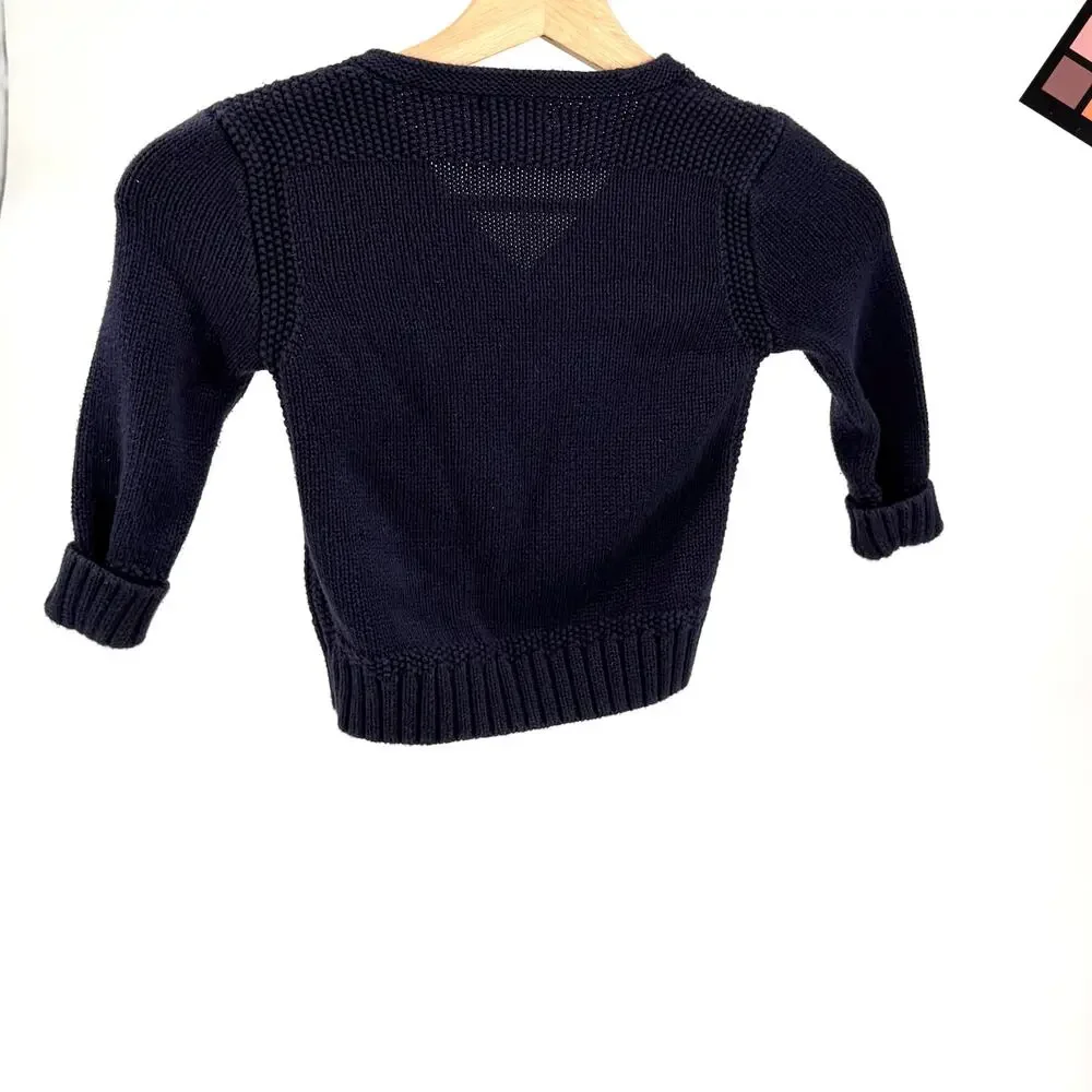 Ralph Lauren Navy Blue Baby Knit 100% Cotton Cardigan Sweater